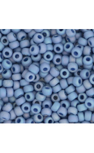 Miyuki rocailles Perlen 8/0 - Opaque glazed frosted rainbow soft blue 8-4704